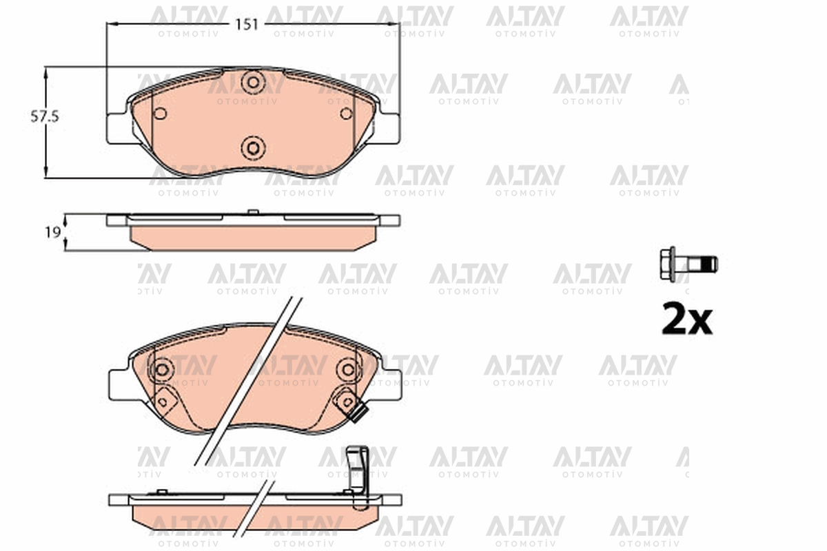 Fiat Egea Ön Fren Balatası 2015-2020 Fiat Egea Ön Fren Balatası 2015-2020